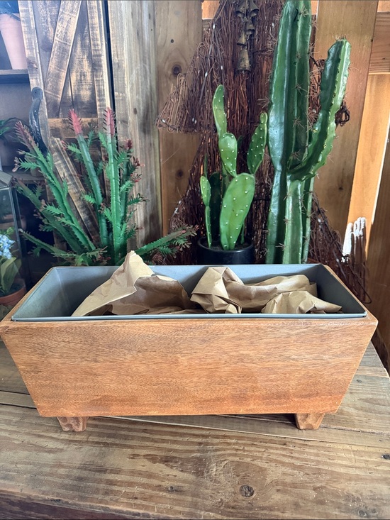 Pottery Barn Other - Pottery Barn Rustic Farmhouse Handmade Cheese and Wine Collection Wine Trough 🍷